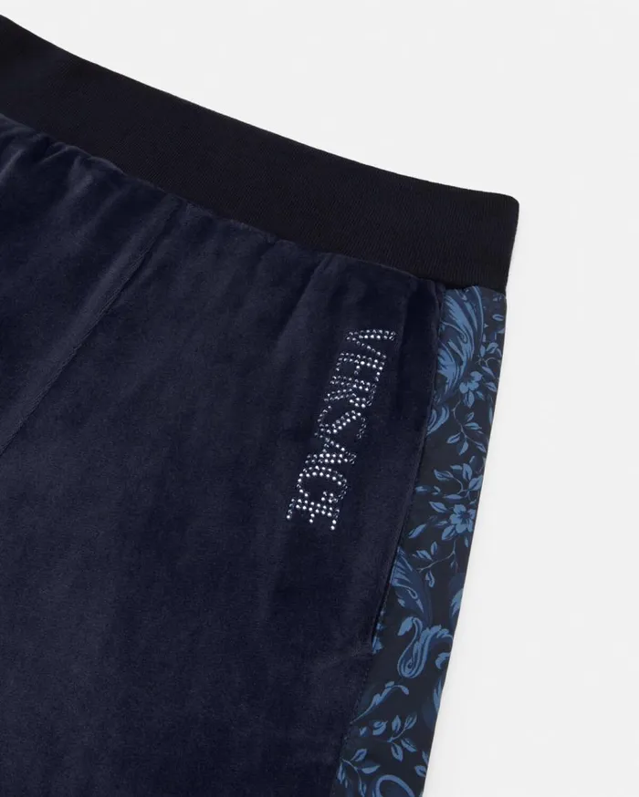 Versace Clothing Barocco Kids Velvet Sweatpants Blue 8211 Children Versace Clothing Barocco Kids Velvet Sweatpants Blue 8211 Children