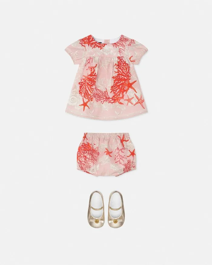 Versace Clothing Barocco Sea Baby Dress Set Coral 8211 Children Versace Clothing Barocco Sea Baby Dress Set Coral 8211 Children