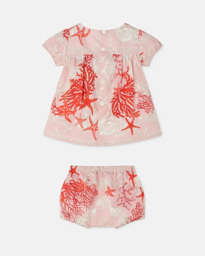 Versace Clothing Barocco Sea Baby Dress Set Coral 8211 Children Versace Clothing Barocco Sea Baby Dress Set Coral 8211 Children