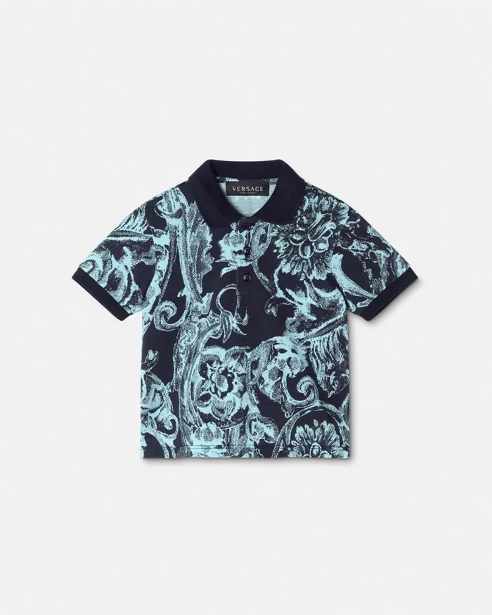 Versace Clothing Barocco Stencil Baby Polo Shirt Blueprint 8211 Children