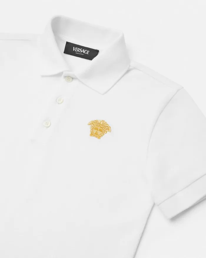 Versace Clothing Embroidered Medusa Kids Polo Shirt Whiteprint 8211 Children Versace Clothing Embroidered Medusa Kids Polo Shirt Whiteprint 8211 Children