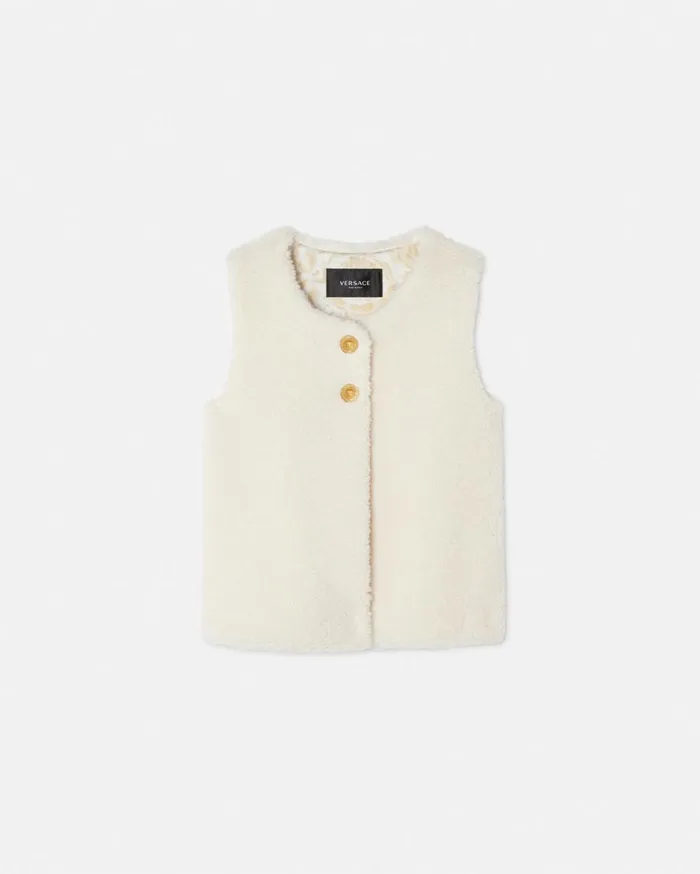 Versace Clothing FauxFur Kids Vest White 8211 Children