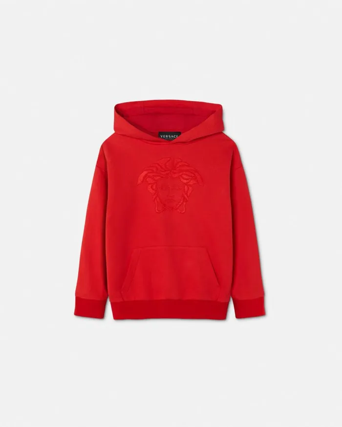 Versace Clothing Medusa Embroidery Kids Hoodie Red 8211 Children