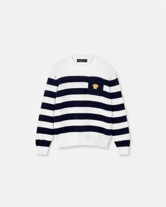 Versace Clothing Nautical Stripe Kids Sweater White 8211 Children