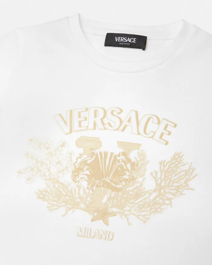 Versace Clothing University Coral Kids TShirt White 8211 Children Versace Clothing University Coral Kids TShirt White 8211 Children