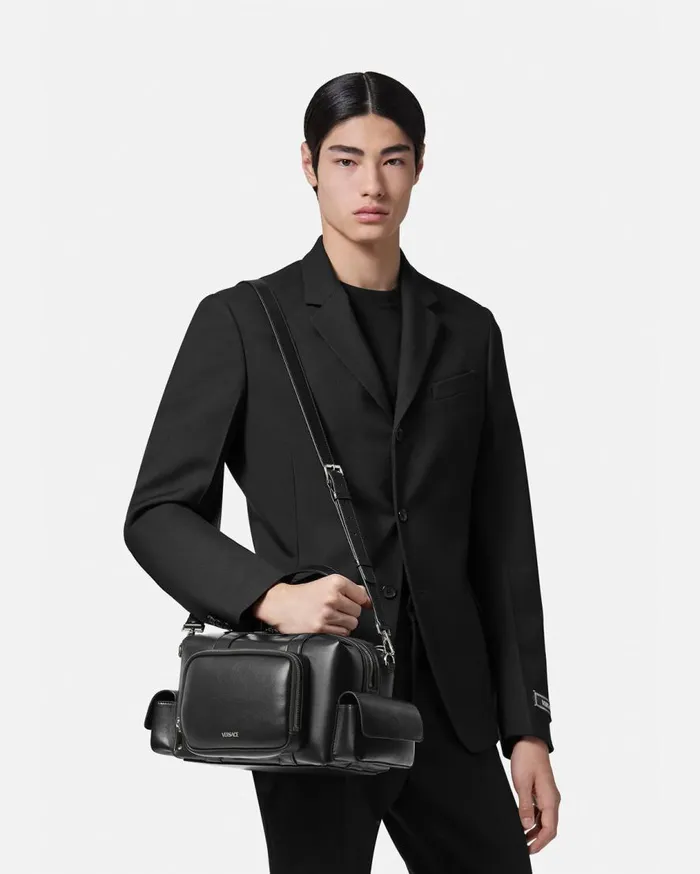 Versace Crossbody and Messengers Cargo Camera Bag Blacksilver 8211 Men Versace Crossbody and Messengers Cargo Camera Bag Blacksilver 8211 Men