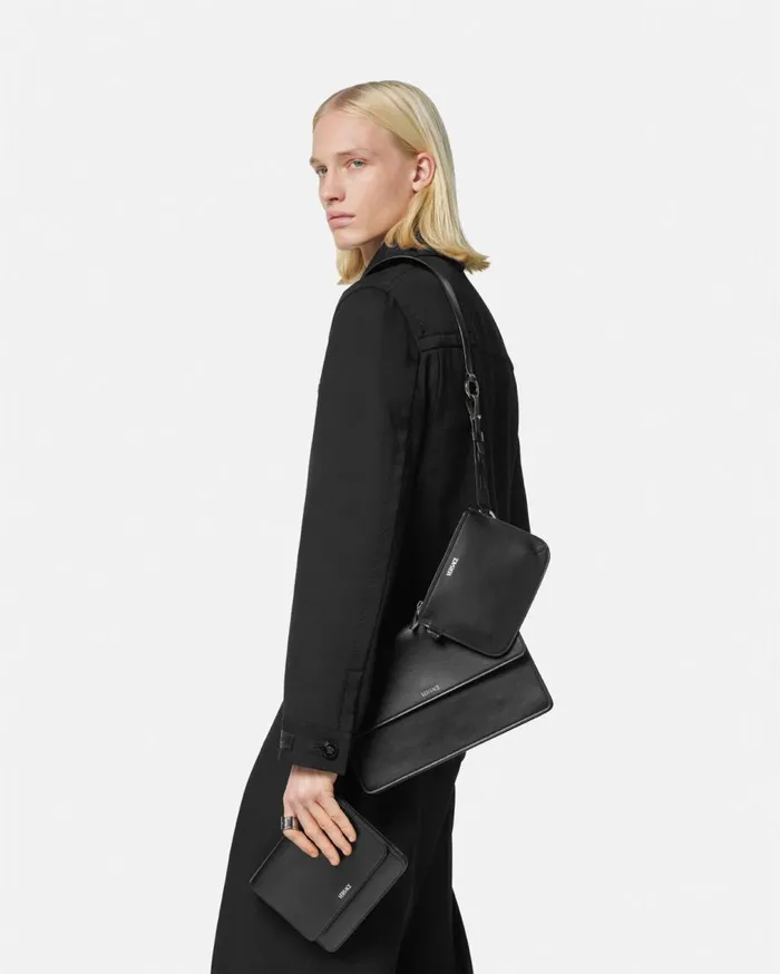 Versace Crossbody and Messengers Cargo Modular Messenger Bag Blacksilver 8211 Men Versace Crossbody and Messengers Cargo Modular Messenger Bag Blacksilver 8211 Men