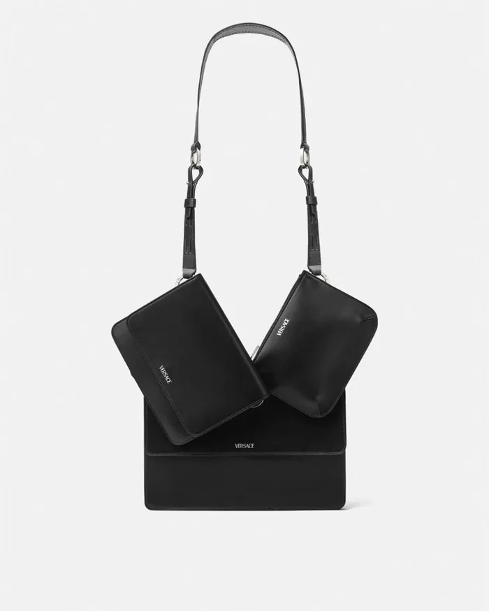 Versace Crossbody and Messengers Cargo Modular Messenger Bag Blacksilver 8211 Men Versace Crossbody and Messengers Cargo Modular Messenger Bag Blacksilver 8211 Men