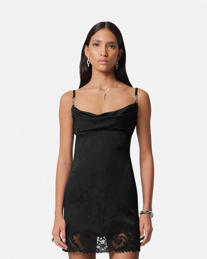Versace Dresses Barocco Lace Cowl Slip Mini Dress Black 8211 Women Versace Dresses Barocco Lace Cowl Slip Mini Dress Black 8211 Women