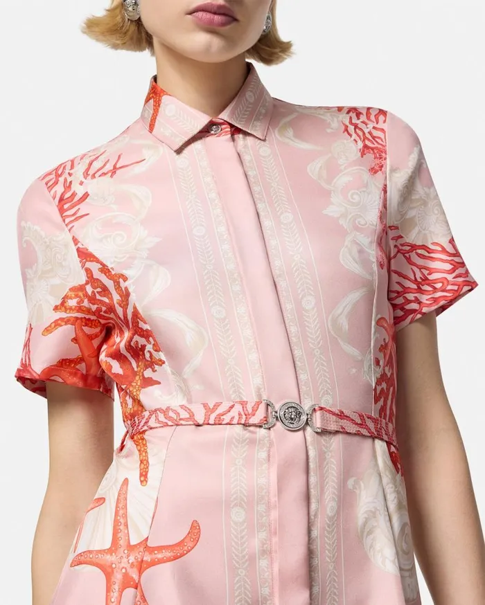 Versace Dresses Barocco Sea Silk Shirt Dress Pinkprint 8211 Women Versace Dresses Barocco Sea Silk Shirt Dress Pinkprint 8211 Women