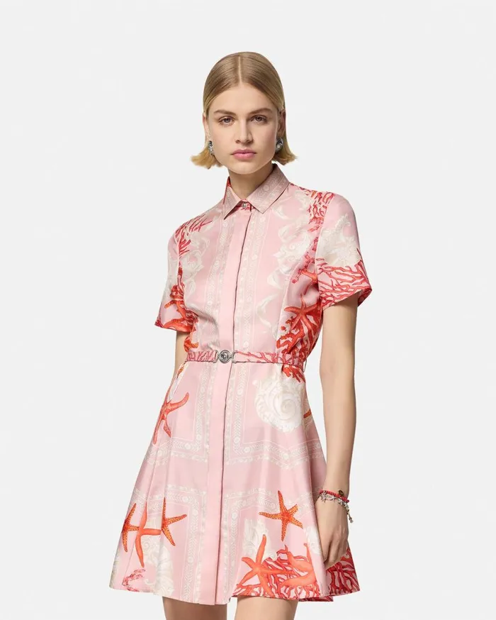Versace Dresses Barocco Sea Silk Shirt Dress Pinkprint 8211 Women Versace Dresses Barocco Sea Silk Shirt Dress Pinkprint 8211 Women