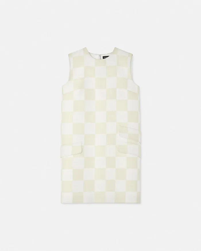Versace Dresses Contrasto Duchesse Shift Mini Dress Beige 8211 Women