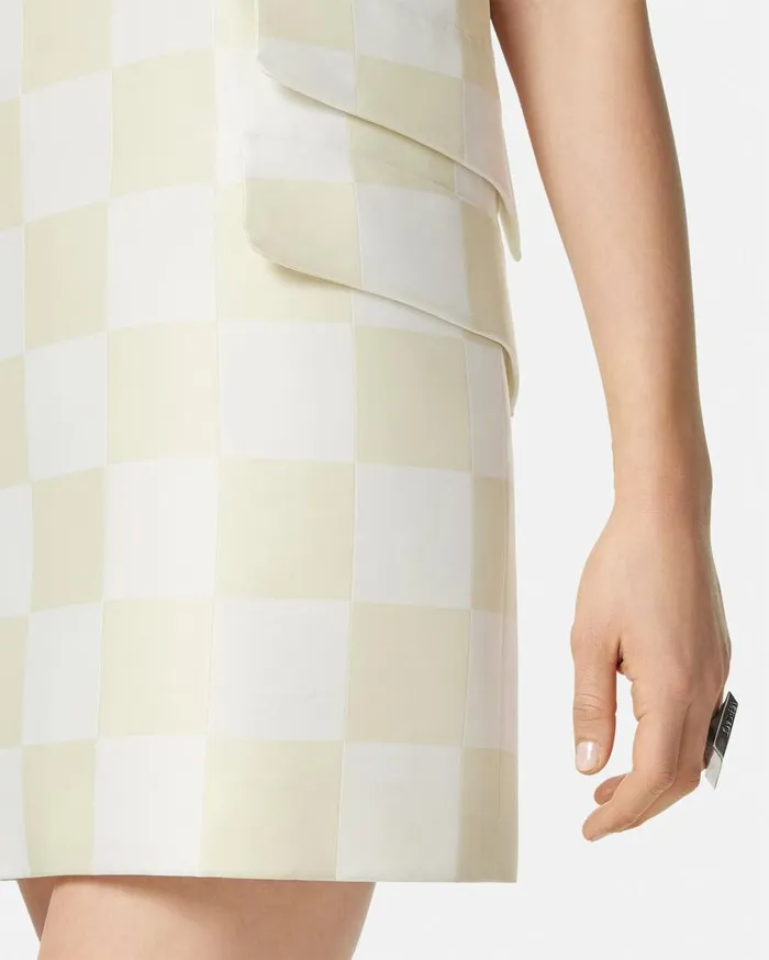 Versace Dresses Contrasto Duchesse Shift Mini Dress Beige 8211 Women Versace Dresses Contrasto Duchesse Shift Mini Dress Beige 8211 Women