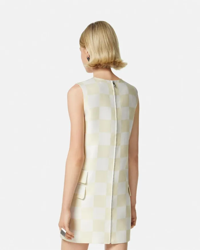 Versace Dresses Contrasto Duchesse Shift Mini Dress Beige 8211 Women Versace Dresses Contrasto Duchesse Shift Mini Dress Beige 8211 Women