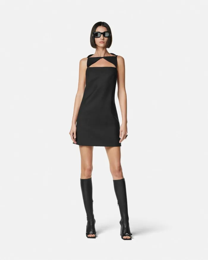 Versace Dresses Cutout WoolBlend Shift Mini Dress Black 8211 Women Versace Dresses Cutout WoolBlend Shift Mini Dress Black 8211 Women