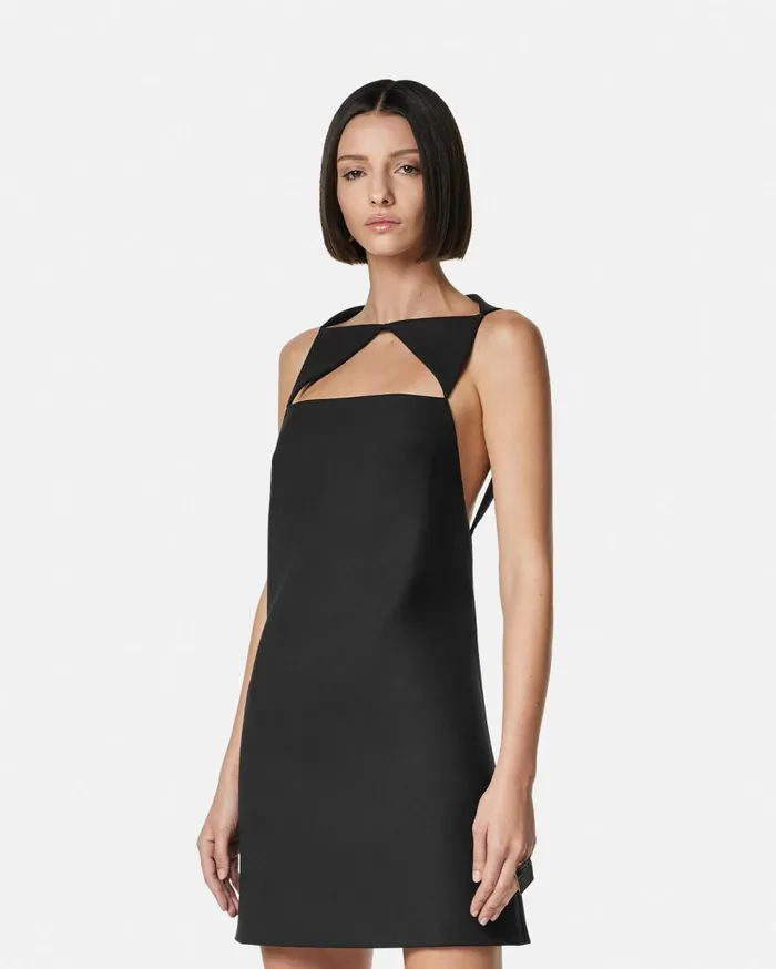 Versace Dresses Cutout WoolBlend Shift Mini Dress Black 8211 Women Versace Dresses Cutout WoolBlend Shift Mini Dress Black 8211 Women