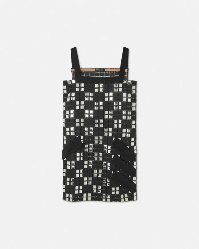 Versace Dresses Embroidered Macram Shift Mini Dress Black 8211 Women