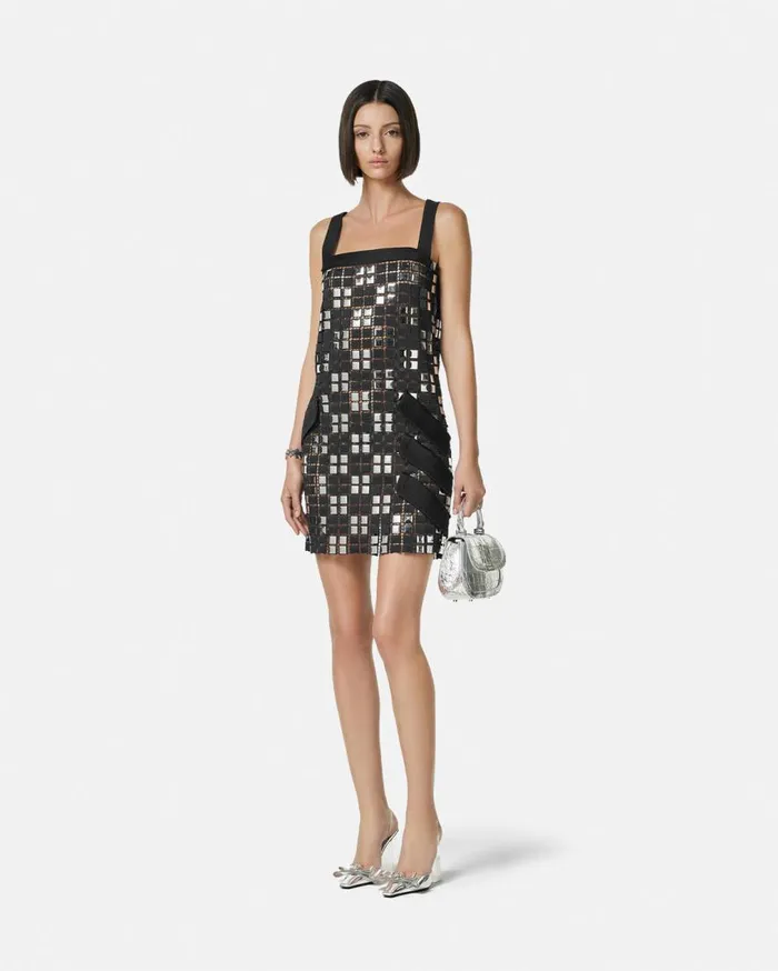 Versace Dresses Embroidered Macram Shift Mini Dress Black 8211 Women Versace Dresses Embroidered Macram Shift Mini Dress Black 8211 Women