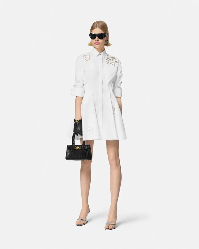 Versace Dresses Embroidered Sangallo Flared Shirt Dress White 8211 Women Versace Dresses Embroidered Sangallo Flared Shirt Dress White 8211 Women
