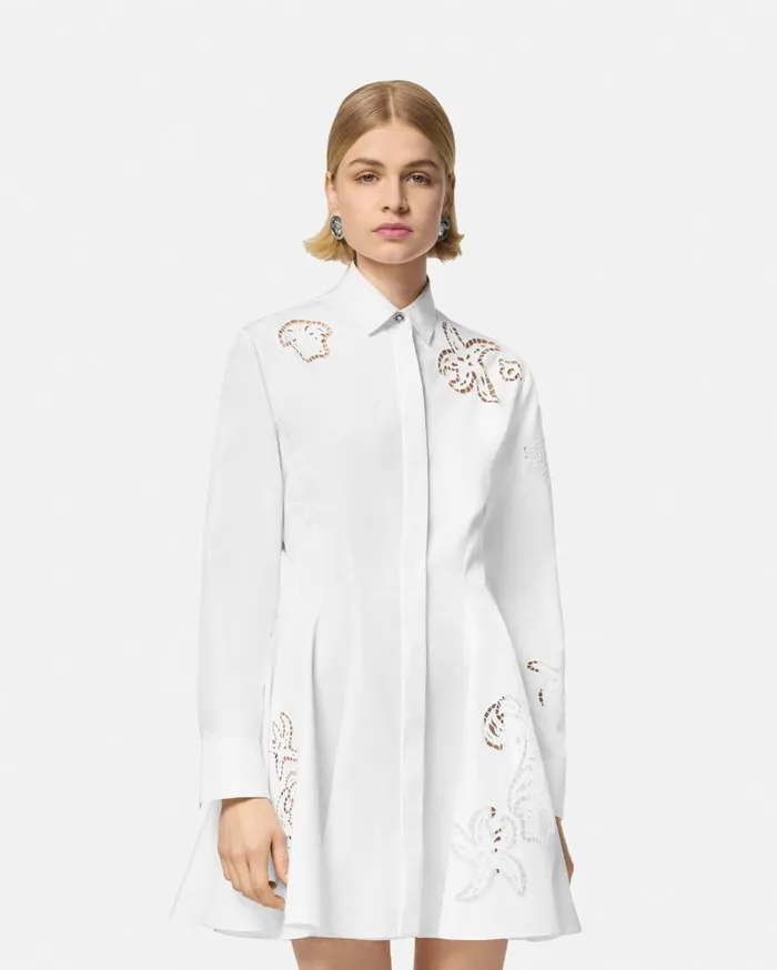 Versace Dresses Embroidered Sangallo Flared Shirt Dress White 8211 Women Versace Dresses Embroidered Sangallo Flared Shirt Dress White 8211 Women