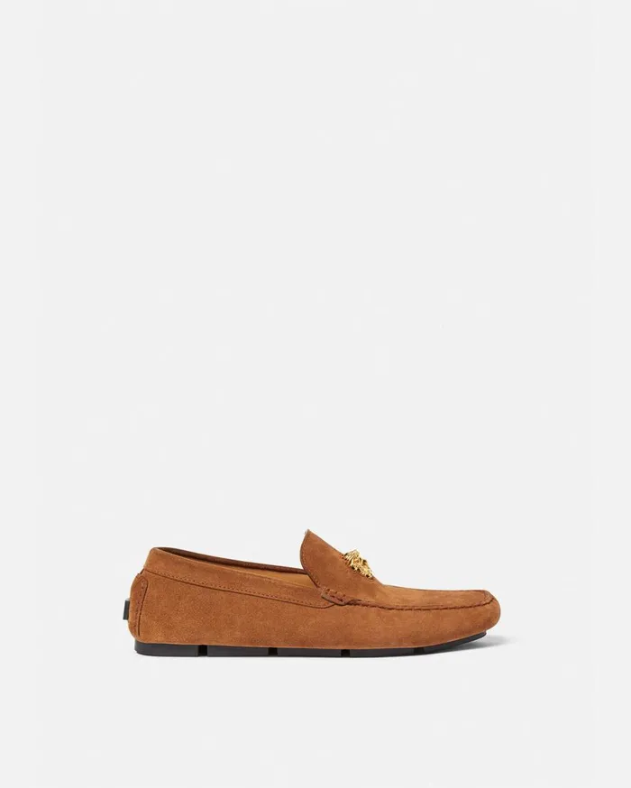 Versace Drivers La Medusa Suede Driver Shoes Brown 8211 Men