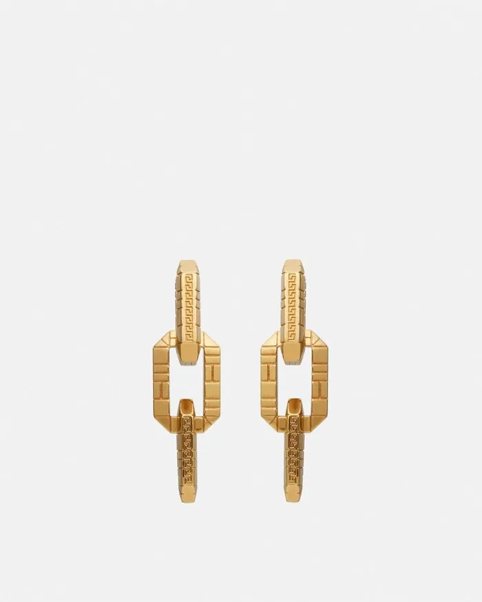 Versace Earrings Greca Quilting Drop Earrings Light Gold 8211 Women
