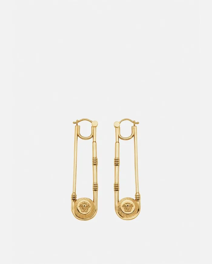 Versace Earrings Safety Pin Earrings Light Gold 8211 Women