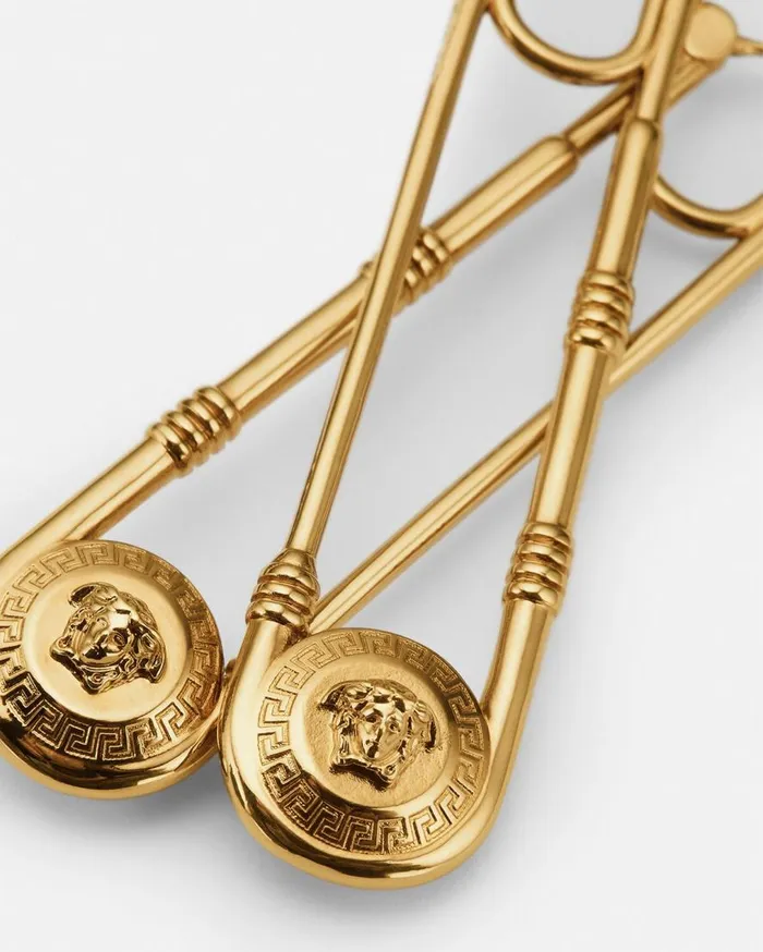Versace Earrings Safety Pin Earrings Light Gold 8211 Women Versace Earrings Safety Pin Earrings Light Gold 8211 Women