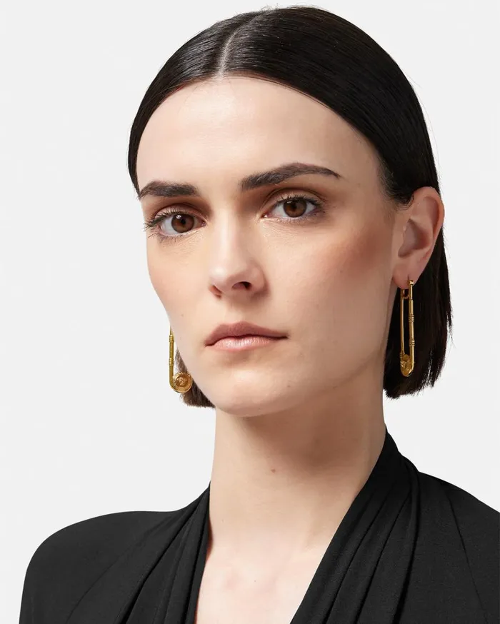 Versace Earrings Safety Pin Earrings Light Gold 8211 Women Versace Earrings Safety Pin Earrings Light Gold 8211 Women