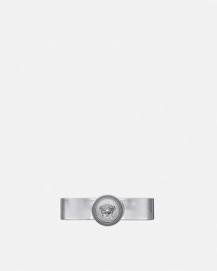 Versace Hair Accessories Gianni Ribbon Metallic Hair Clip Silver 8211 Women