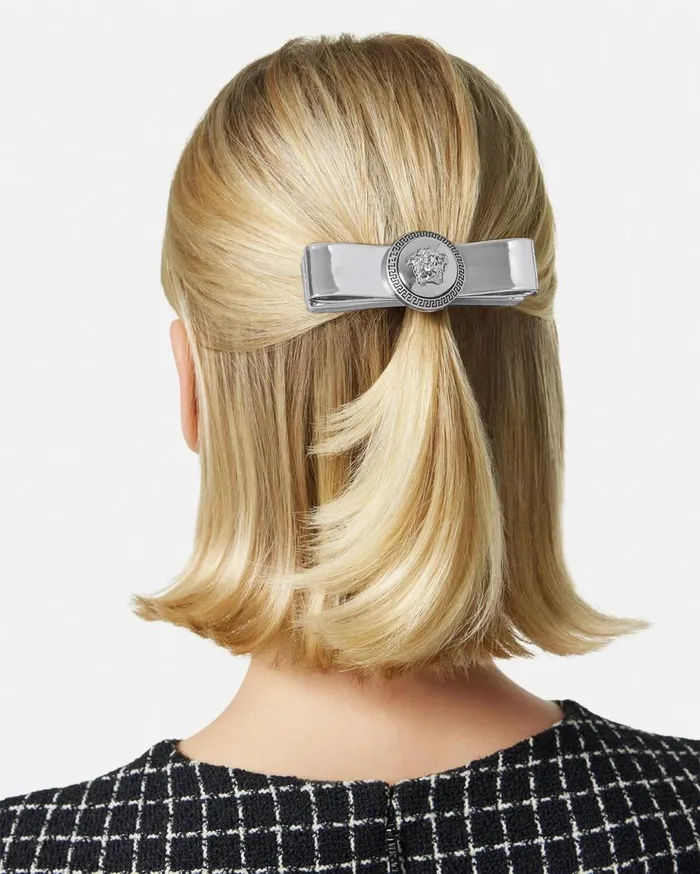 Versace Hair Accessories Gianni Ribbon Metallic Hair Clip Silver 8211 Women Versace Hair Accessories Gianni Ribbon Metallic Hair Clip Silver 8211 Women