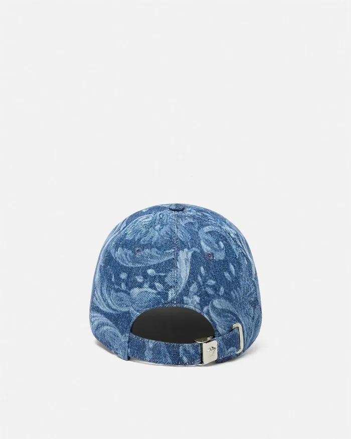 Versace Hats and Caps Barocco Denim Logo Baseball Cap Blue 8211 Women Versace Hats and Caps Barocco Denim Logo Baseball Cap Blue 8211 Women