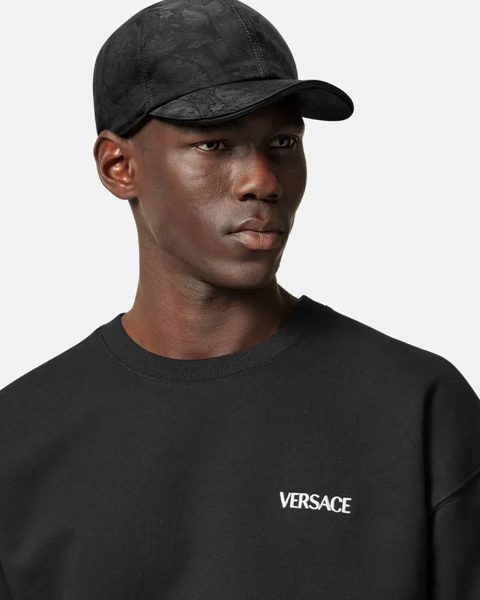 Versace Hats and Caps Barocco Jacquard Baseball Cap Gray 8211 WomenMen