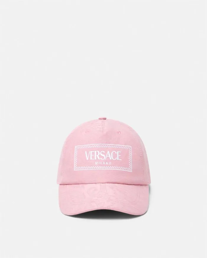 Versace Hats and Caps Barocco Jacquard Logo Baseball Cap Light Pink 8211 Women