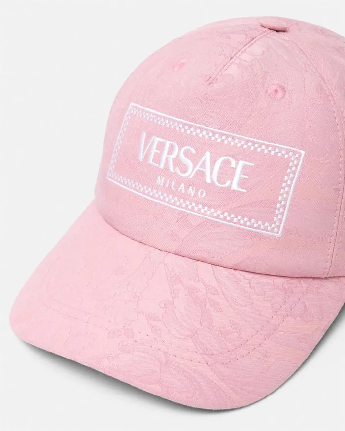 Versace Hats and Caps Barocco Jacquard Logo Baseball Cap Light Pink 8211 Women Versace Hats and Caps Barocco Jacquard Logo Baseball Cap Light Pink 8211 Women