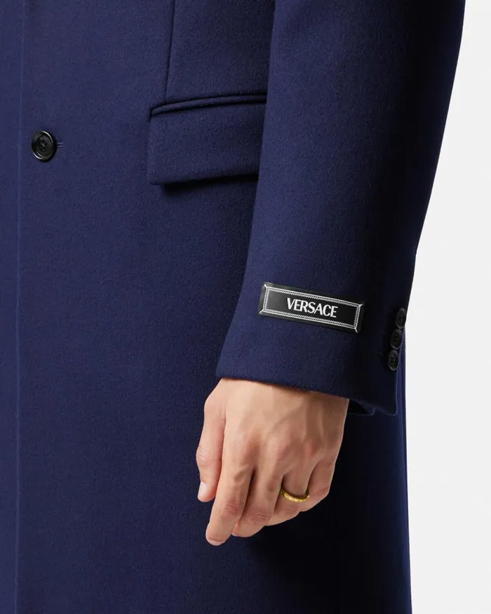 Versace Jackets and Coats CashmereBlend Long Coat Blue 8211 Men Versace Jackets and Coats CashmereBlend Long Coat Blue 8211 Men