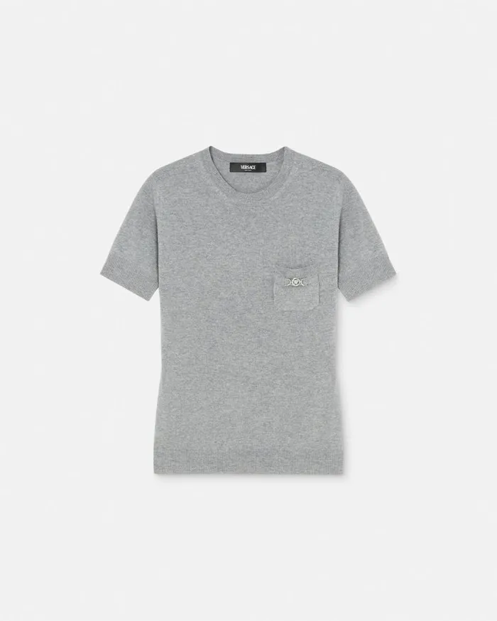 Versace Knitwear CashmereBlend Knit Top Gray 8211 Women