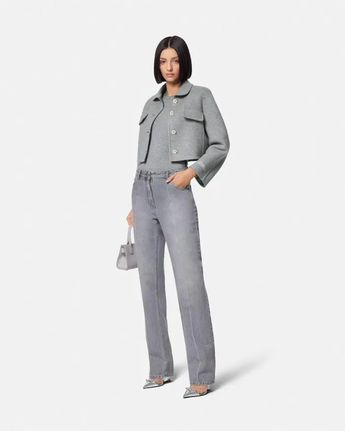 Versace Knitwear CashmereBlend Knit Top Gray 8211 Women Versace Knitwear CashmereBlend Knit Top Gray 8211 Women
