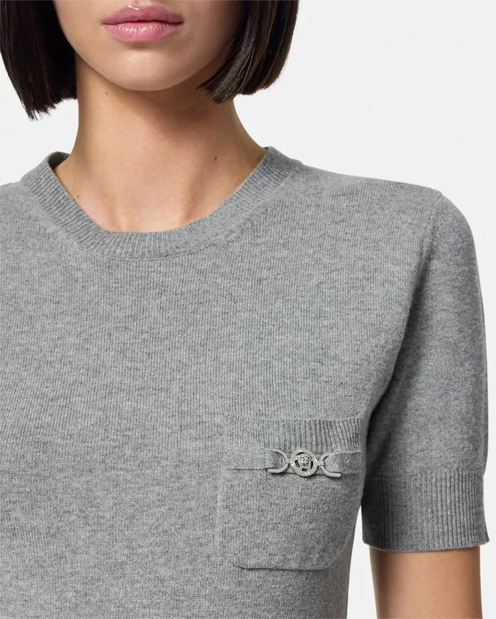 Versace Knitwear CashmereBlend Knit Top Gray 8211 Women Versace Knitwear CashmereBlend Knit Top Gray 8211 Women