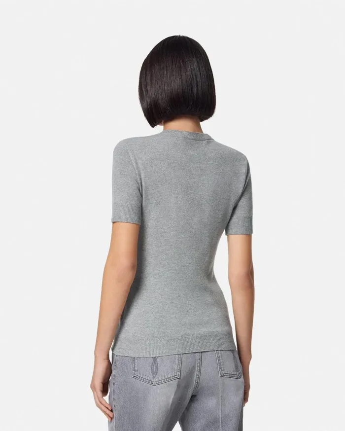 Versace Knitwear CashmereBlend Knit Top Gray 8211 Women Versace Knitwear CashmereBlend Knit Top Gray 8211 Women