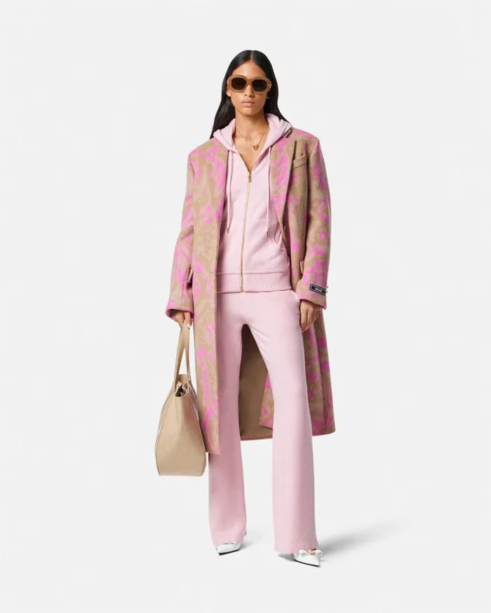 Versace Knitwear Medusa Towel Zip Hoodie Light Pink 8211 Women Versace Knitwear Medusa Towel Zip Hoodie Light Pink 8211 Women