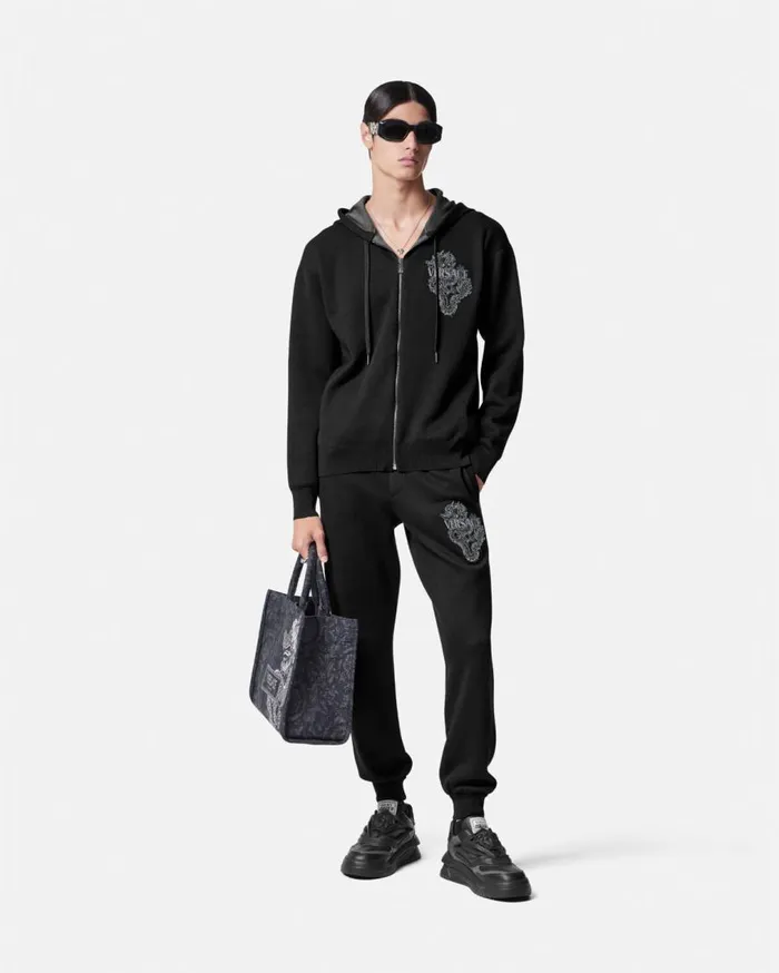 Versace Knitwear Year Of The Dragon Knit Sweatpants Black 8211 Men Versace Knitwear Year Of The Dragon Knit Sweatpants Black 8211 Men