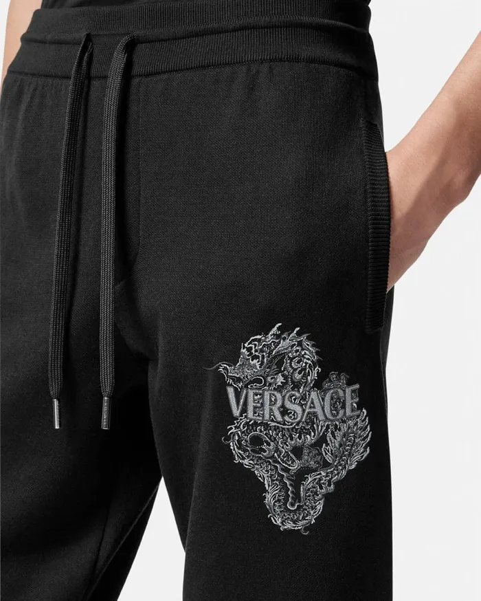 Versace Knitwear Year Of The Dragon Knit Sweatpants Black 8211 Men Versace Knitwear Year Of The Dragon Knit Sweatpants Black 8211 Men