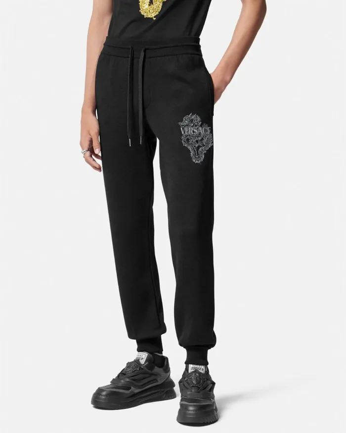 Versace Knitwear Year Of The Dragon Knit Sweatpants Black 8211 Men Versace Knitwear Year Of The Dragon Knit Sweatpants Black 8211 Men