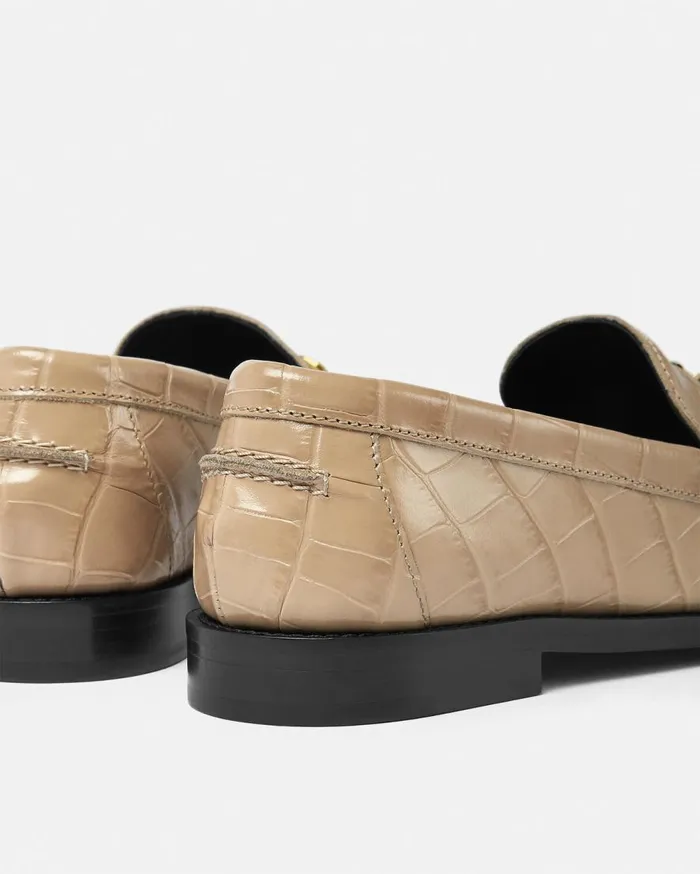 Versace Loafers and Flats CrocEffect Medusa 03995 Loafers Beige 8211 Women Versace Loafers and Flats CrocEffect Medusa 03995 Loafers Beige 8211 Women