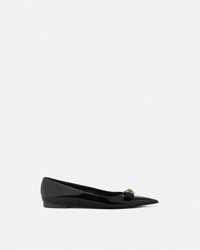 Versace Loafers and Flats Gianni Ribbon Flats Blackgold 8211 Women