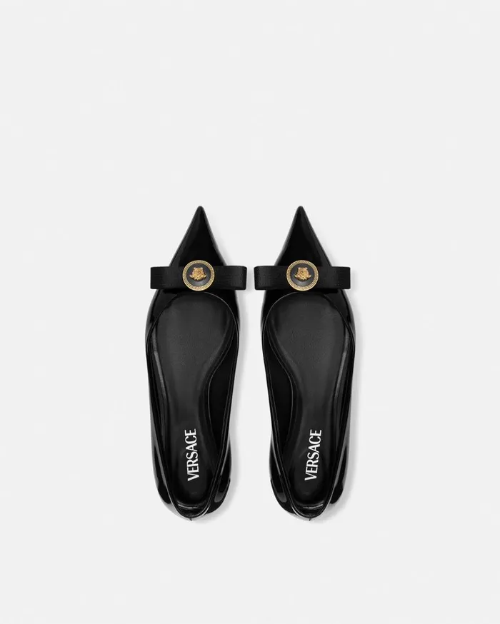 Versace Loafers and Flats Gianni Ribbon Flats Blackgold 8211 Women Versace Loafers and Flats Gianni Ribbon Flats Blackgold 8211 Women