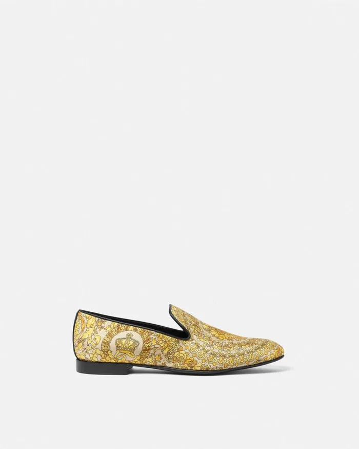 Versace Loafers and Slippers Barocco Satin Slippers Yellowprint 8211 Men