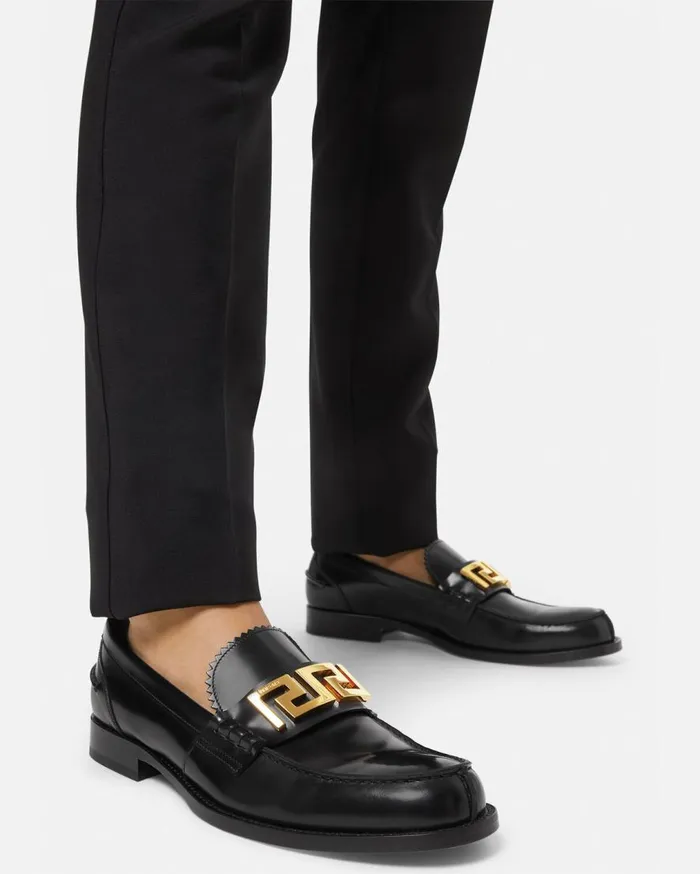 Versace Loafers and Slippers Greca Loafers Blackgold 8211 Men Versace Loafers and Slippers Greca Loafers Blackgold 8211 Men