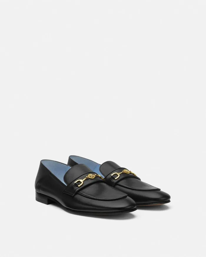 Versace Loafers and Slippers Medusa 03995 Leather Slippers Blackgold 8211 Men Versace Loafers and Slippers Medusa 03995 Leather Slippers Blackgold 8211 Men